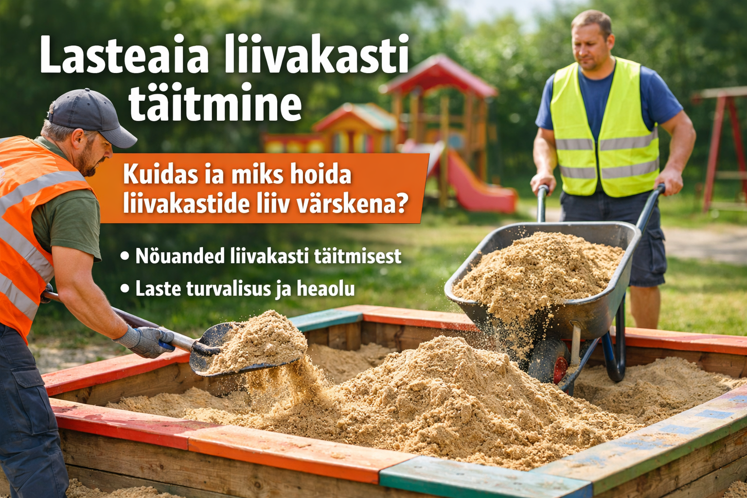 lasteaia liivakasti täitmine tööprotsess